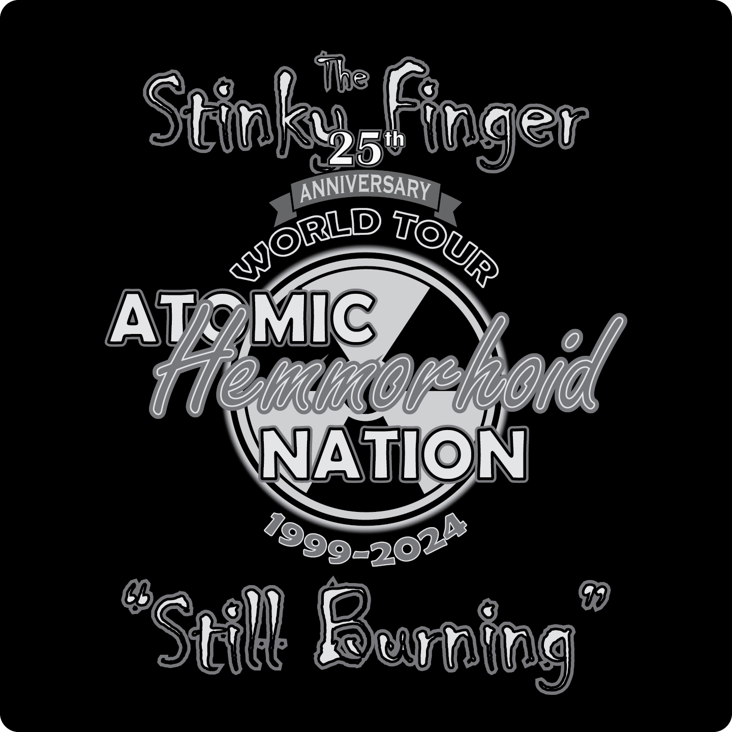 Vintage Rock Tees - Atomic Hemorrhoid Nation 25th Anniversary "Stinky Finger" World Tour