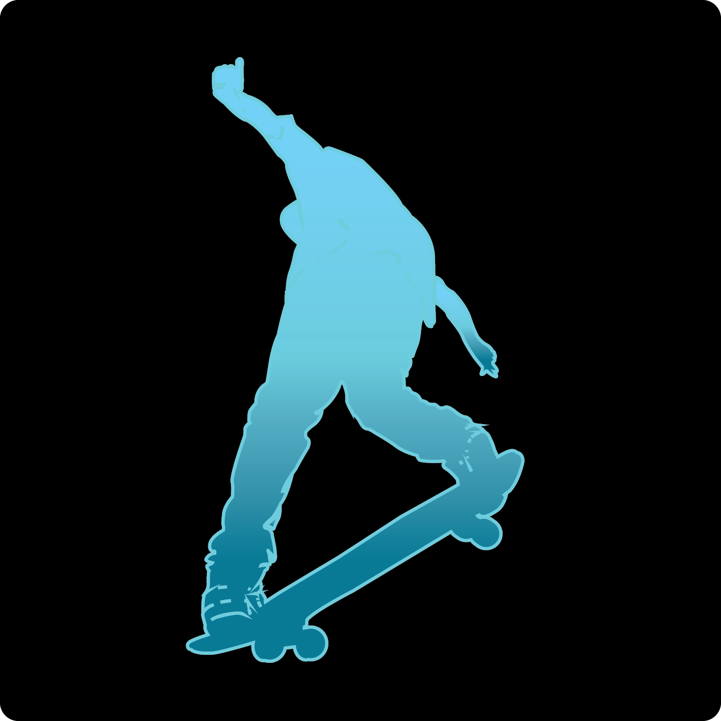 Urban Street Wear - Skate Boarder in Turquoise