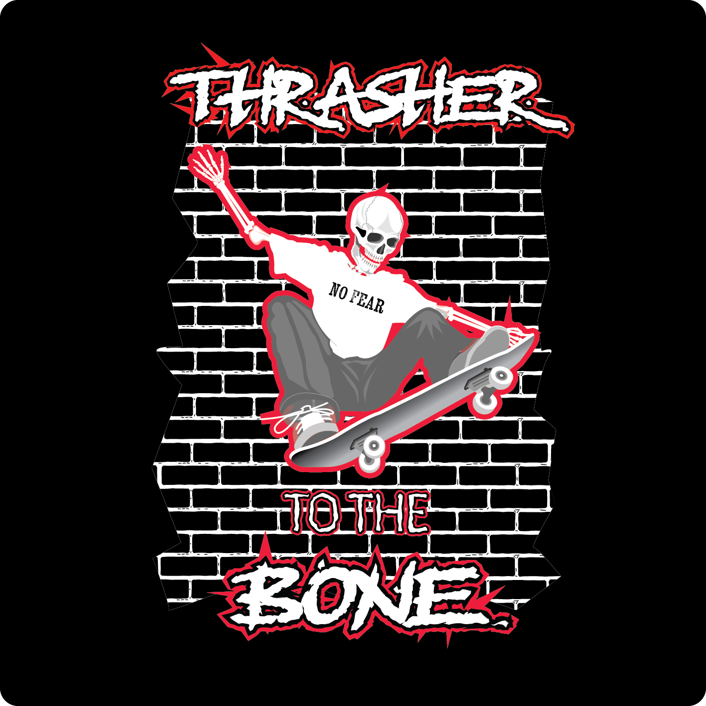Urban Street Wear - Thrasher To The Bone Red