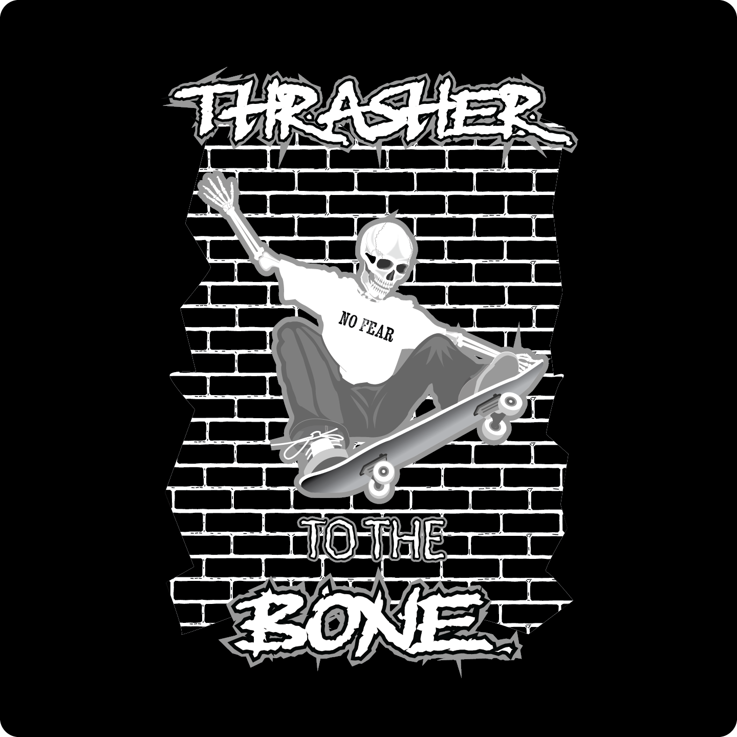 Urban Street Wear - Thrasher To The Bone White