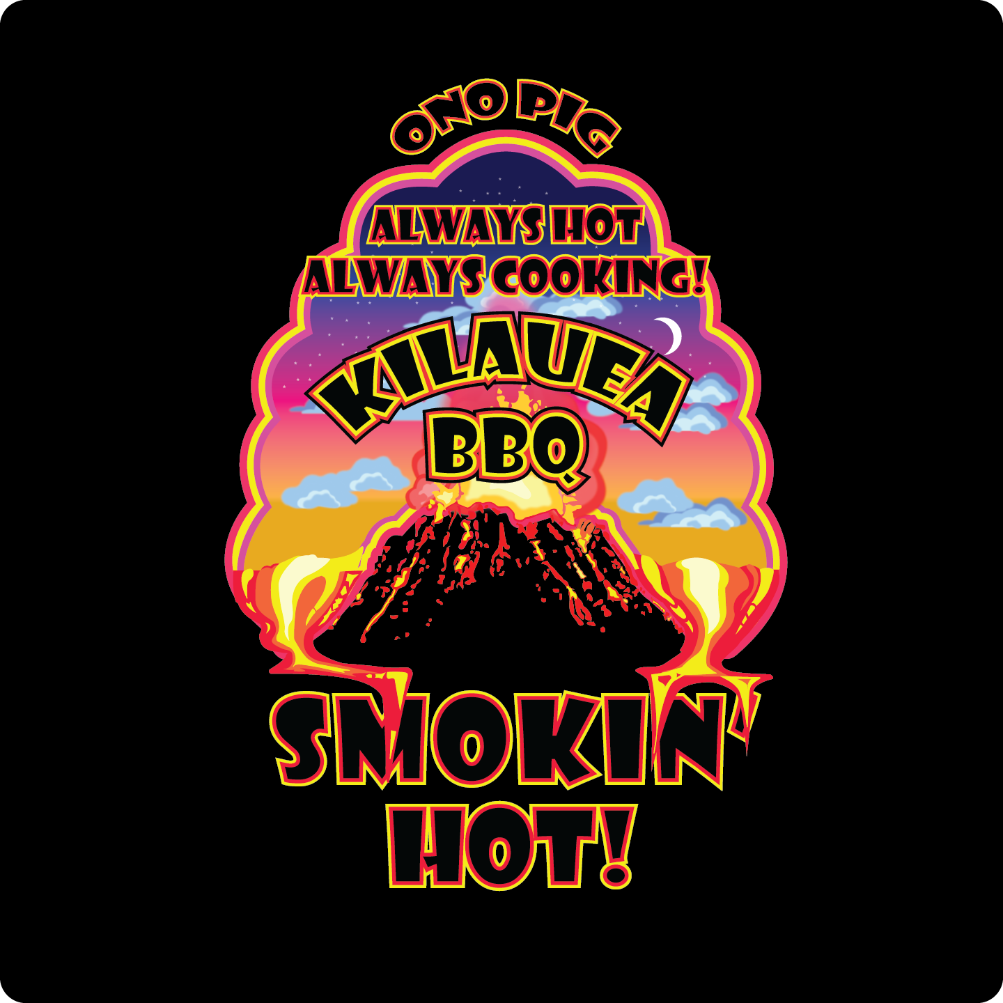 Hawaiian T Shirt - Kilauea BBQ