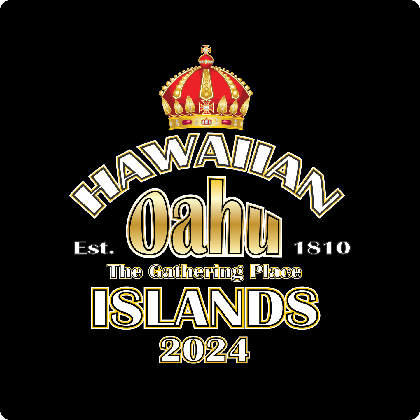 A Hawaiian Island T Shirt - Oahu Crown