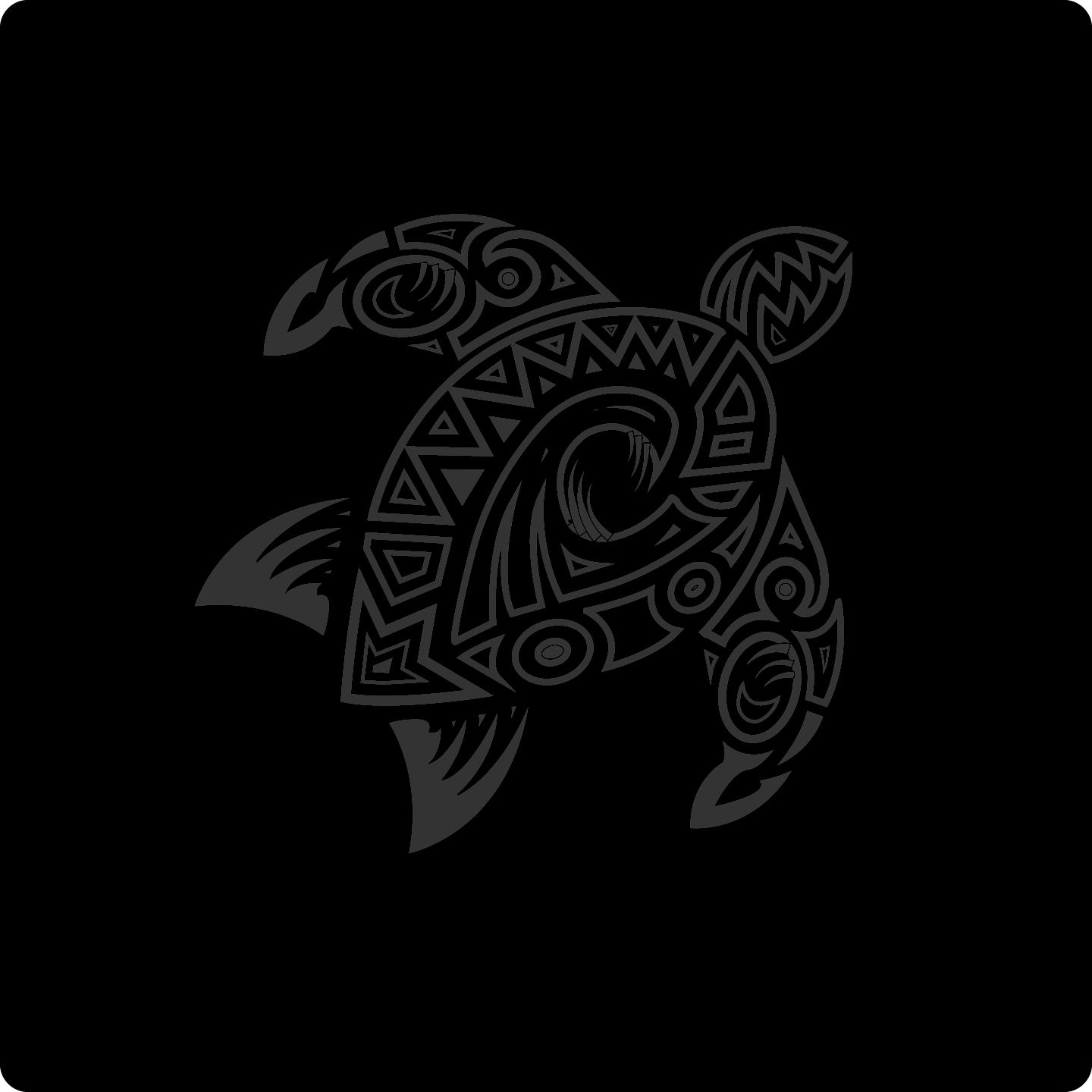 Hawaiian Tribal T Shirt Turtle Black