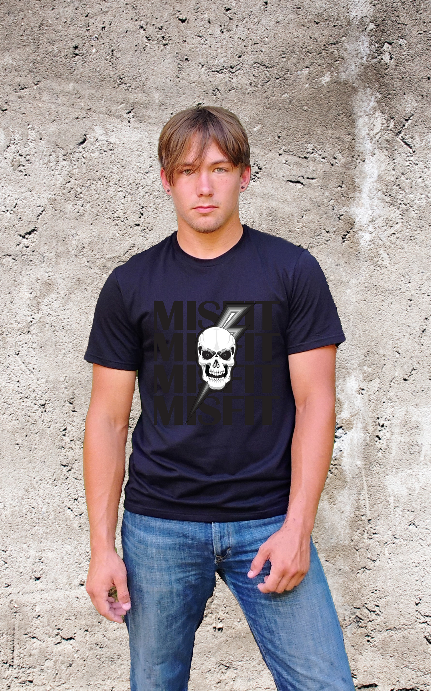 Urban Street Wear - Misfit Skull Grey lightning