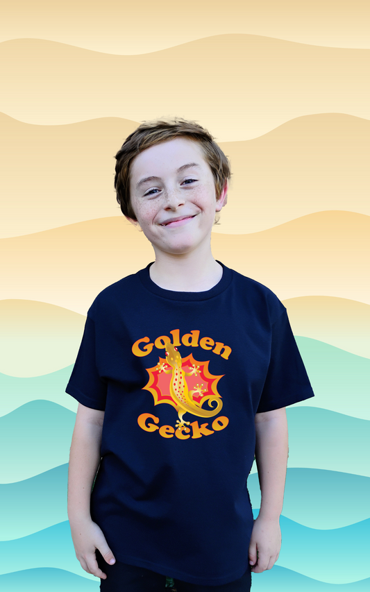 Hawaiian T Shirt - Golden Gecko