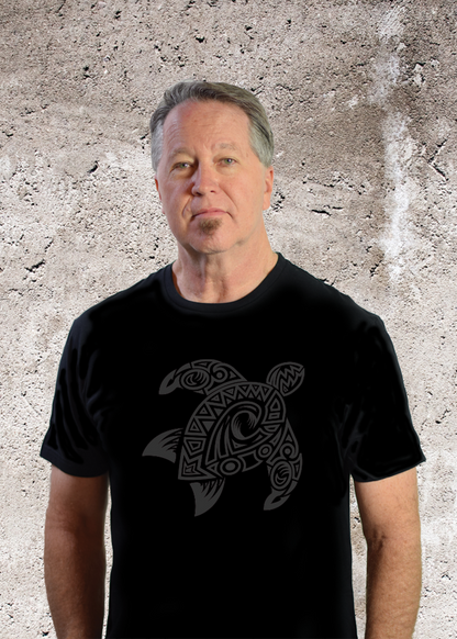 Hawaiian Tribal T Shirt Turtle Black