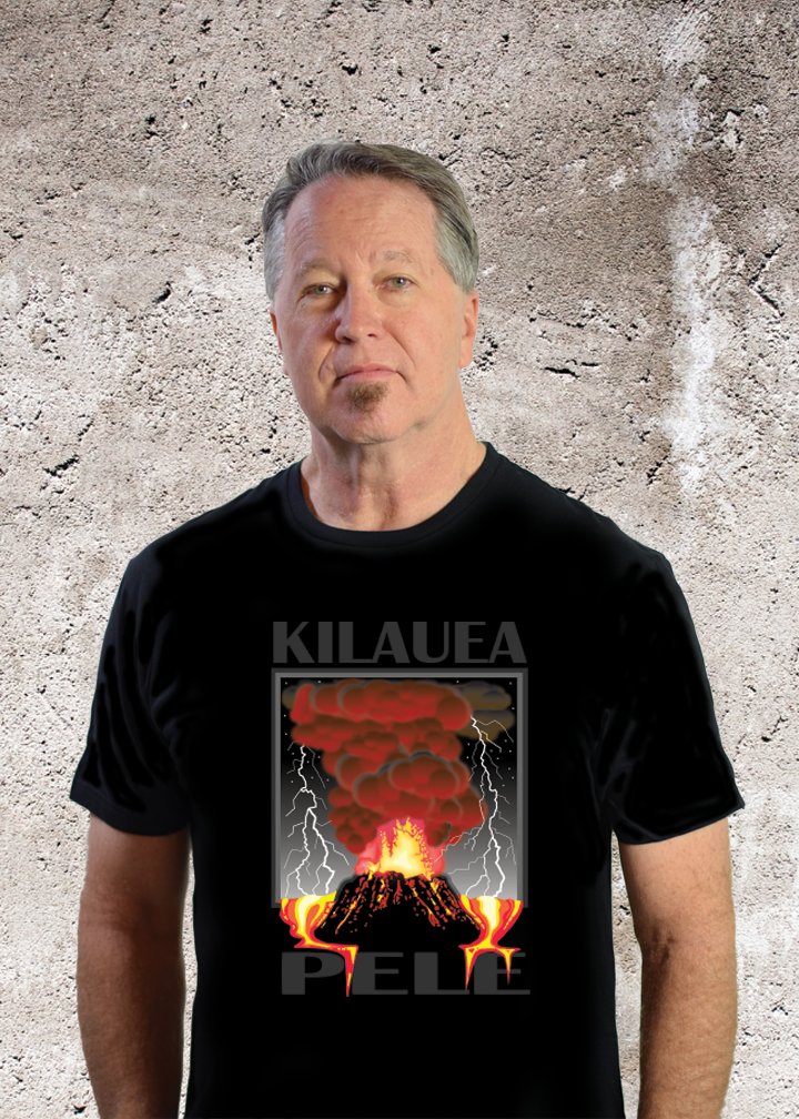 Hawaiian T Shirts - Kilauea Volcano Grey