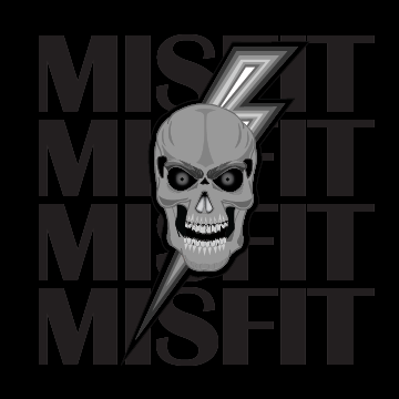 Urban Street Wear - Misfit Skull Grey lightning