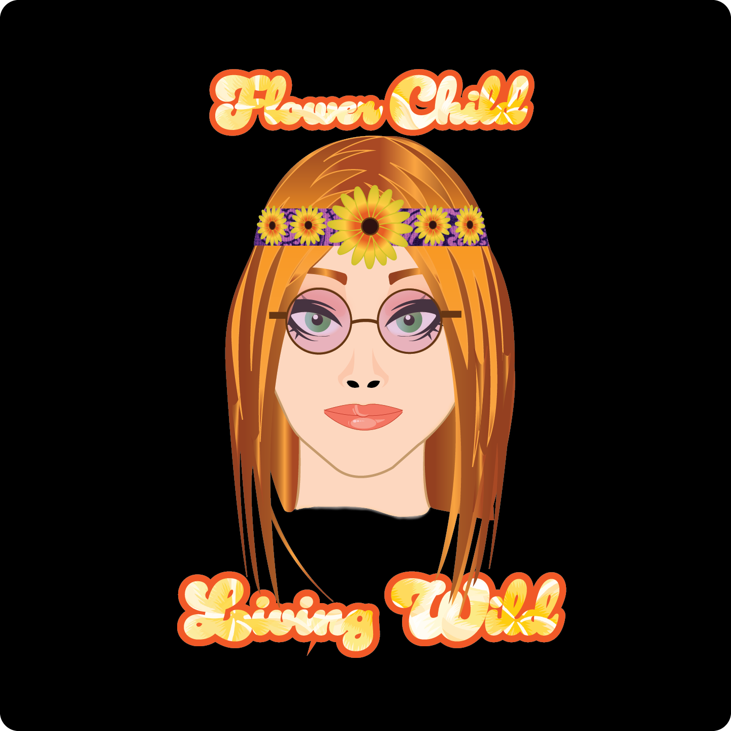 Retro Girl - Flower Child Living Wild