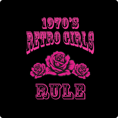 Retro Girl - Retro Girls Rule Pink Crew Neck