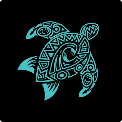 Hawaiian Tribal T Shirt Turtle Turquoise